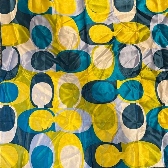 Coach Blue and Green Scarf - Picture 3 of 4